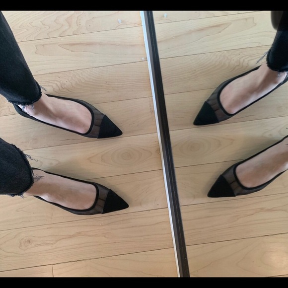 ZARA Pointed Cap Toe Ballet Flats ~Size 7-7.5 - Picture 3 of 8